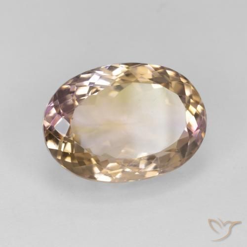 16.73 ct Bi-color Ametrine Stone, Natural Ametrine in Oval Facet Shape for Sale