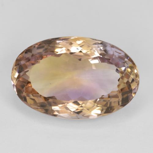 バイカラー アメトリン 宝石 - 22.9ct オーバル ファセット (ID: 605870)