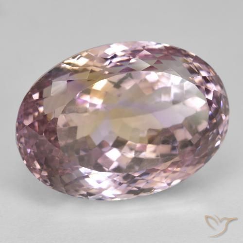 27.56 ct Bi-color Ametrine Stone, Natural Ametrine in Oval Portuguese-Cut Shape for Sale
