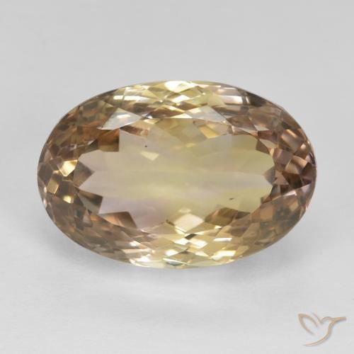 14.06 ct Bi-color Ametrine, 17.8 x 12 mm Oval Cut From Brazil, Photo A