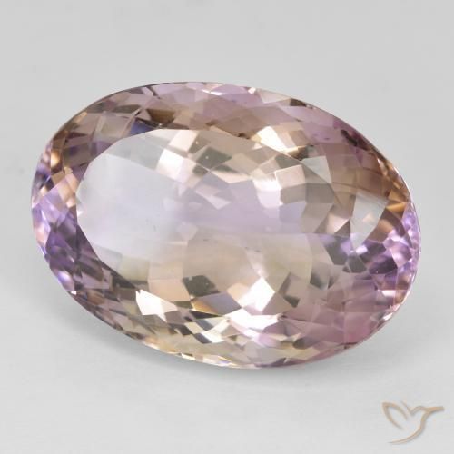 24.19 ct Bi-color Ametrine Stone, Natural Ametrine in Oval Facet Shape for Sale