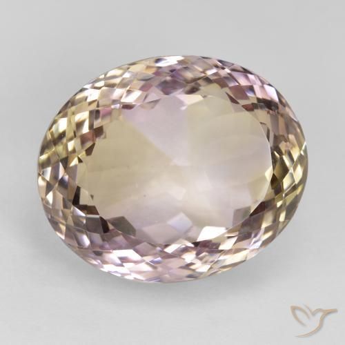 23.65 ct Bi-color Ametrine Stone, Natural Ametrine in Oval Portuguese-Cut Shape for Sale