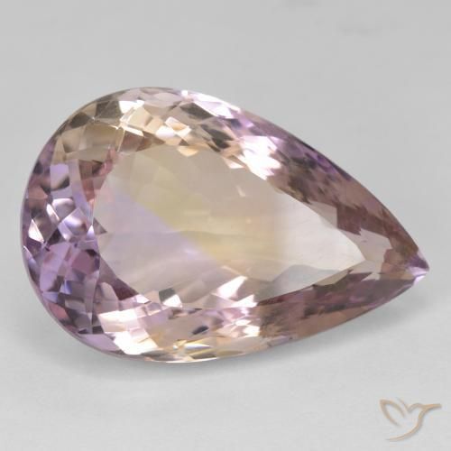 23.89 ct Bi-color Ametrine Stone, Natural Ametrine in Pear Facet Shape for Sale