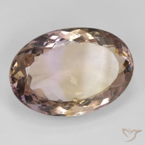 24.83 ct Bi-color Ametrine Stone, Natural Ametrine in Oval Facet Shape for Sale
