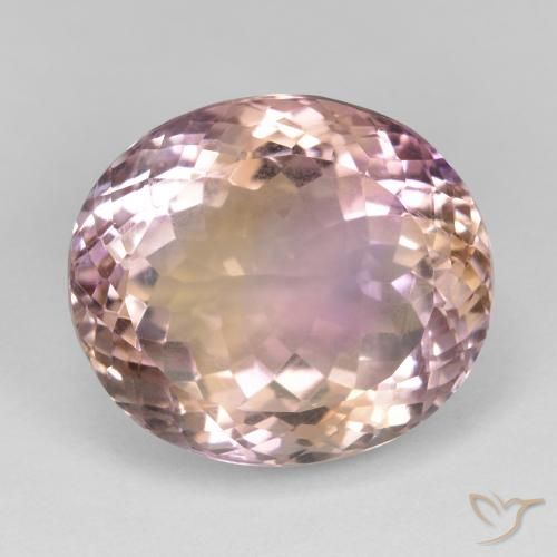 18.7 ct Bi-color Ametrine, 17.6 x 15.5 mm Oval Cut From Brazil, Photo A