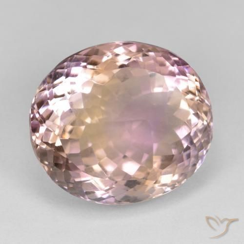 18.70 ct Bi-color Ametrine Stone, Natural Ametrine in Oval Facet Shape for Sale