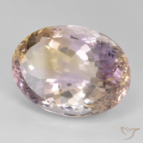 26.19 ct Bi-color Ametrine Stone, Natural Ametrine in Oval Facet Shape for Sale