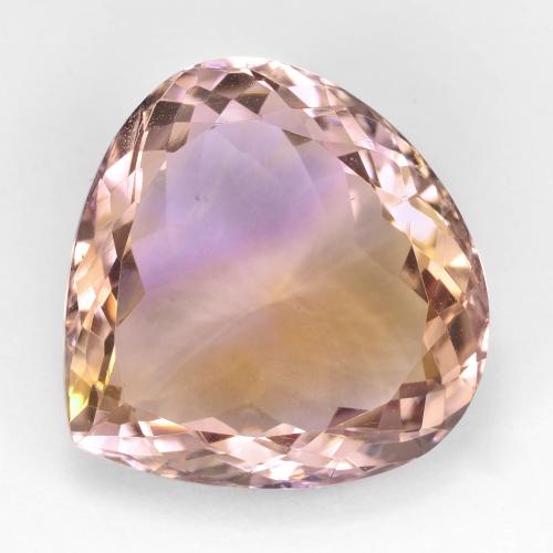 19,42 ct birnenschliff Ametrin aus Brasilien, Größe: 19,1 x 19mm, Reinheit: VS, Garantiert echter Edelstein, 1 Stück Ametrin in Zweifarbig Farbe, Mohs-Härte von 7 Geeignet für den täglichen Gebrauch im Schmuck, Photo A