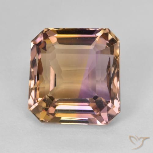 Ametrino bicolor de 5,85 ct, corte octogonal de 10,6 x 10 mm de Brasil, Photo A
