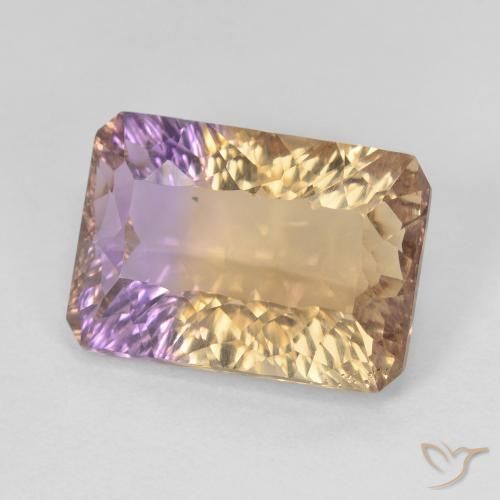 7.09 ct Bi-color Ametrine Stone, Natural Ametrine in Octagon Concave Cut Shape for Sale