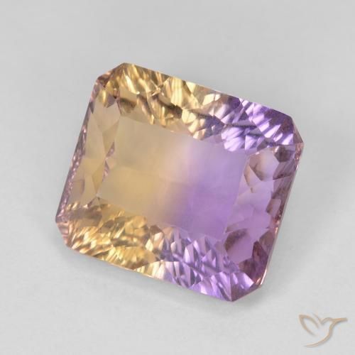 7.60 ct Bi-color Ametrine Stone, Natural Ametrine in Octagon Concave Cut Shape for Sale