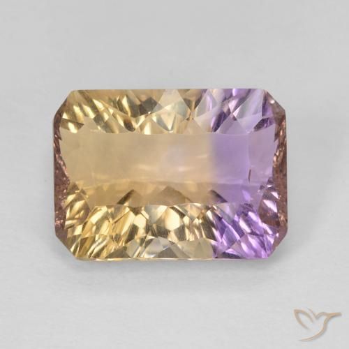 Ametrine bicolore taglio ottagonale da 5,35 ct dal Brasile, dimensione 12,9 x 9,5mm, pietra preziosa naturale non trattati , purezza VVS-VS, Ametrine Ottagono taglio concavo da 1 pz, durezza Mohs di 7 adatto per gioielli da indossare ogni giorno, Photo A