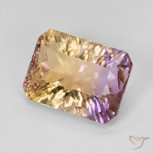 5.35 ct Bi-color Ametrine Stone, Natural Ametrine in Octagon Concave Cut Shape for Sale