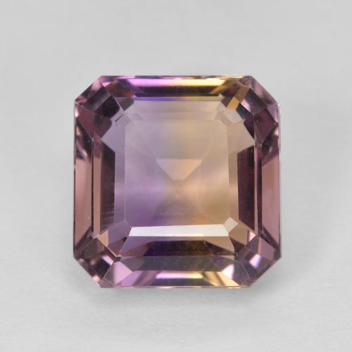 出售5,88 克拉八边形双色紫黄晶, 10,9 x 10,5