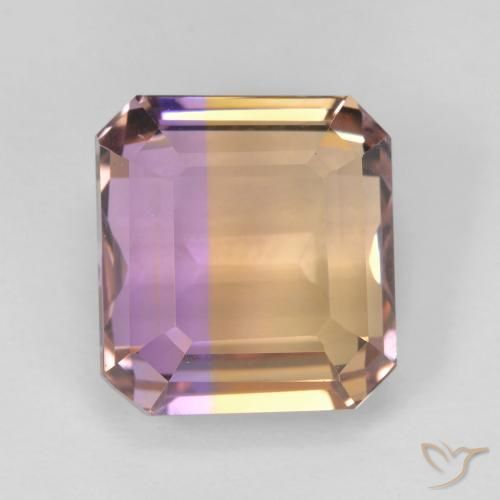 Ametrino bicolor de 7,05 ct, corte octogonal de 11,3 x 10,4 mm de Brasil, Photo A