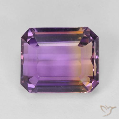 Ametrino bicolor de 8,06 ct, corte octogonal de 12,6 x 10,6 mm de Brasil, Photo A