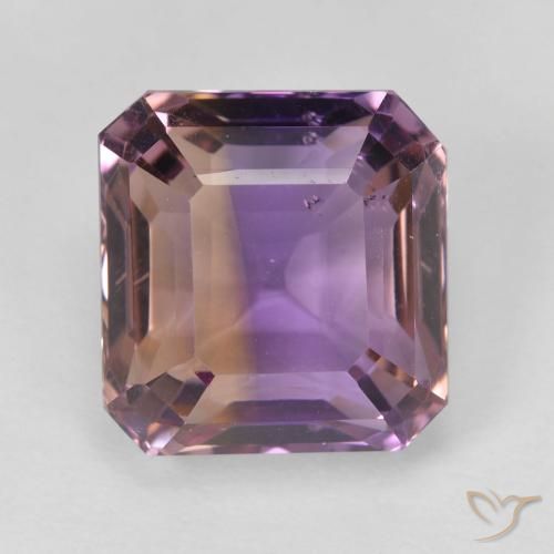 7.5 ct Bi-color Ametrine, 11.2 x 10.7 mm Octagon Cut From Brazil, Photo A