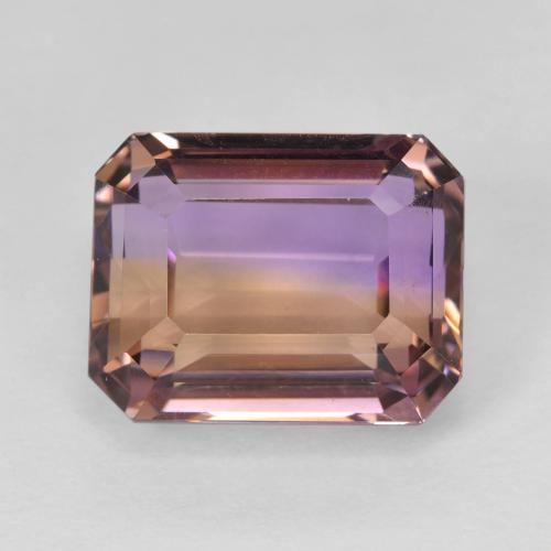 8.08ct Octagon / Emerald Cut Bi-color Ametrine from Brazil, Dimension 12.8 x 10.1mm, Natural untreated Gemstone, VVS-VS Clarity, 1pc Octagon Step Cut Ametrine, Mohs Hardness of 7 suitable for daily wear jewelry, Photo A