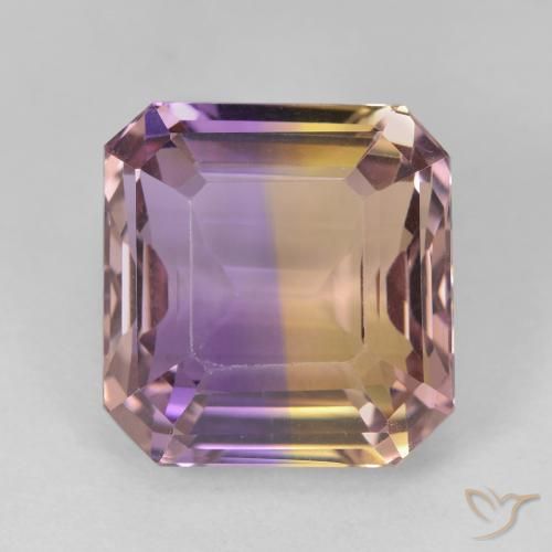 8.14 ct Bi-color Ametrine, 11.7 x 11.2 mm Octagon Cut From Brazil, Photo A