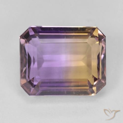 7.13 ct Bi-color Ametrine, 12.5 x 10.1 mm Octagon Cut From Brazil, Photo A