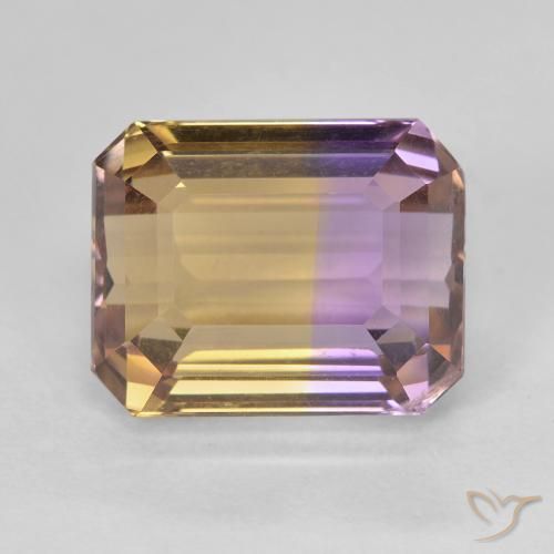 4.86 ct Bi-color Ametrine, 10.6 x 8.5 mm Octagon Cut From Brazil, Photo A