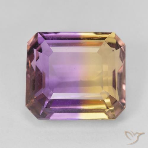 7.26 ct Bi-color Ametrine, 12.2 x 10.9 mm Octagon Cut From Brazil, Photo A
