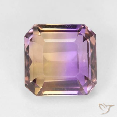 Ametrino bicolor de 6,48 ct, corte octogonal de 10,7 x 10,7 mm de Brasil, Photo A