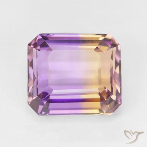Ametrino bicolor de 6,42 ct, corte octogonal de 11,6 x 10,2 mm de Brasil, Photo A