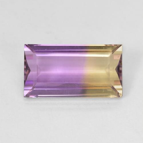 Amétrine Bicolore baguette facet 13,9 x 7,5mm du Brésil, poids de 4,67 ct, pierre gemme naturelle Non traité de pureté vvs, 1 pièce d'amétrine, couleur : Bicolore, dureté de Mohs de 7 convient aux bijoux de tous les jours, pierre de sagesse, Photo A