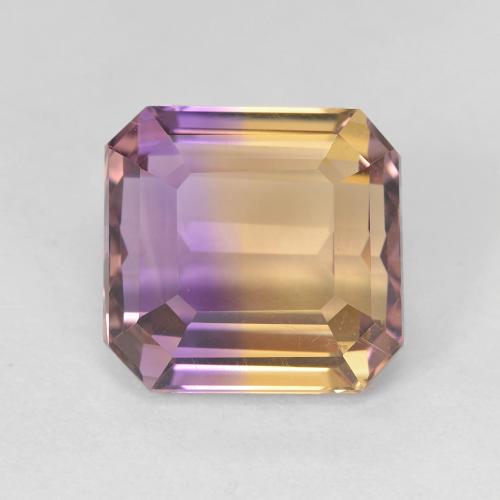 Amétrine Bicolore octagon step cut du Brésil, 10,2 x 9,8mm, poids de 5,08 ct, pierre gemme naturelle Non traité de pureté vvs, 1 pièce d'amétrine, couleur Bicolore, dureté Mohs de 7 convient aux bijoux de tous les jours, pierre de sagesse, Photo A