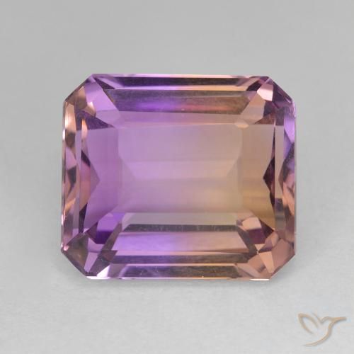 8.5 ct Bi-color Ametrine, 12.5 x 11 mm Octagon Cut From Brazil, Photo A