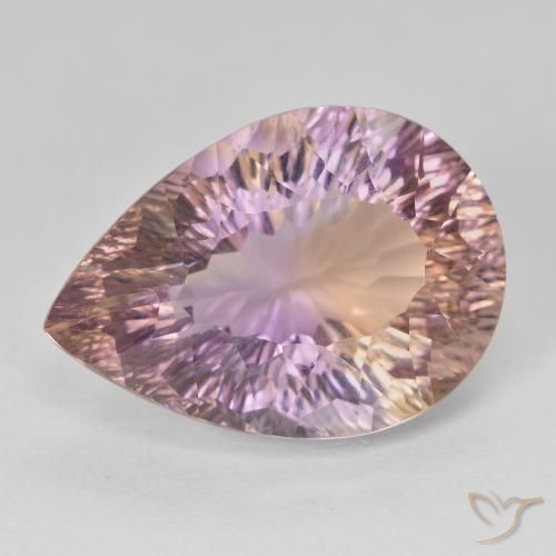 13.95 ct Bi-color Ametrine Stone, Natural Ametrine in Pear Concave Cut Shape for Sale