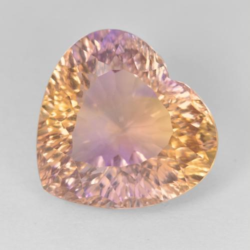 Amétrine Bicolore heart concave cut 16 x 15mm du Brésil, poids de 12,32 ct, pierre gemme naturelle Non traité de pureté vvs, 1 pièce d'amétrine, couleur : Bicolore, dureté de Mohs de 7 convient aux bijoux de tous les jours, pierre de sagesse, Photo A
