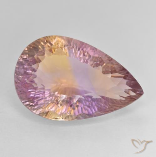 16.13 ct Bi-color Ametrine Stone, Natural Ametrine in Pear Concave Cut Shape for Sale