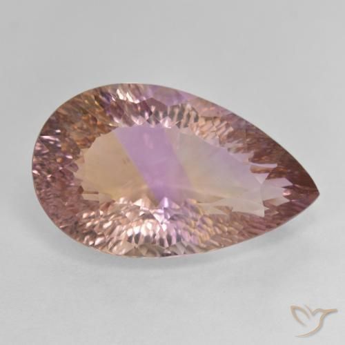 12.63 ct Bi-color Ametrine Stone, Natural Ametrine in Pear Concave Cut Shape for Sale