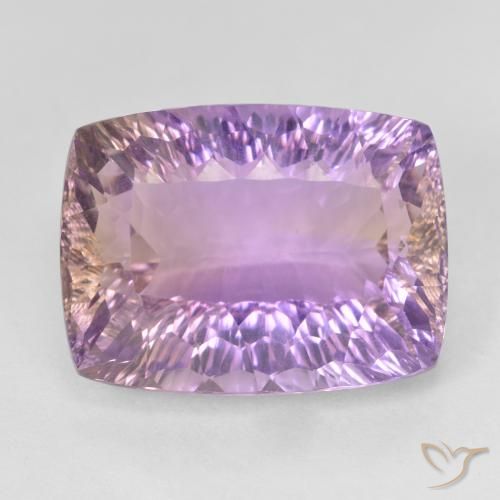 13.49 ct Bi-color Ametrine, 17.1 x 12.9 mm Cushion Concave Cut From Brazil, Photo A