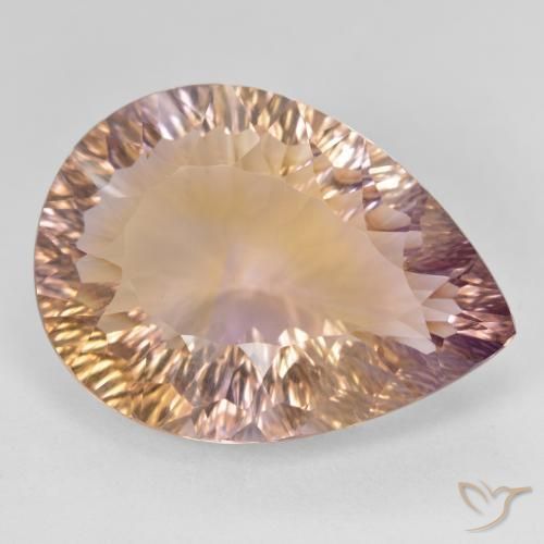 19.08 ct Bi-color Ametrine Stone, Natural Ametrine in Pear Concave Cut Shape for Sale