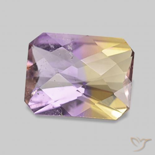 1.94 ct Bi-color Ametrine Stone, Natural Ametrine in Octagon Checkerboard Shape for Sale