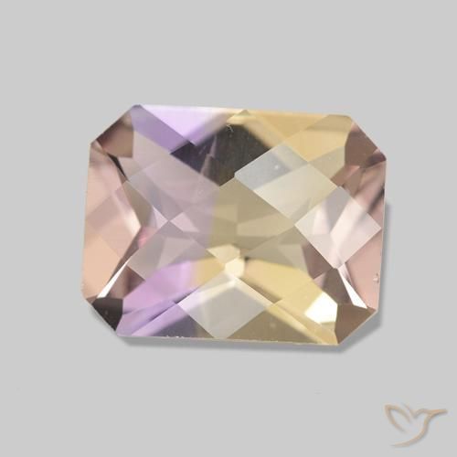 1.78 ct Bi-color Ametrine Stone, Natural Ametrine in Octagon Checkerboard Shape for Sale