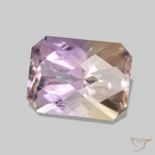 2.51 ct Bi-color Ametrine Stone, Natural Ametrine in Octagon Checkerboard Shape for Sale