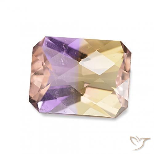 2.06 ct Bi-color Ametrine Stone, Natural Ametrine in Octagon Checkerboard Shape for Sale