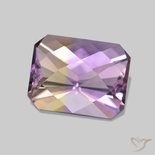 2.34 ct Bi-color Ametrine Stone, Natural Ametrine in Octagon Checkerboard Shape for Sale
