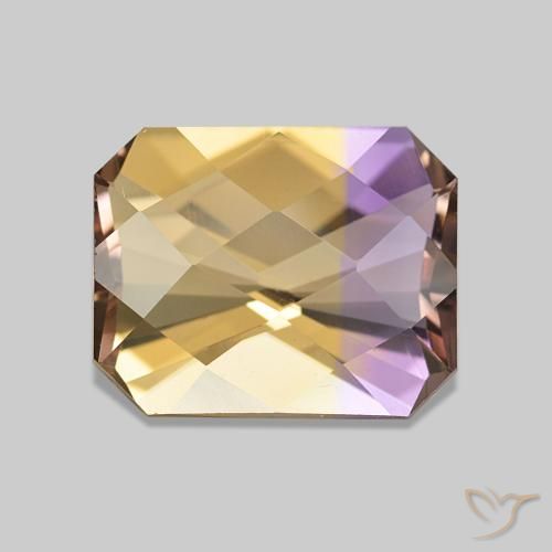 2.96ct Bi-color Ametrine Gemstones, Emerald Cut, VVS