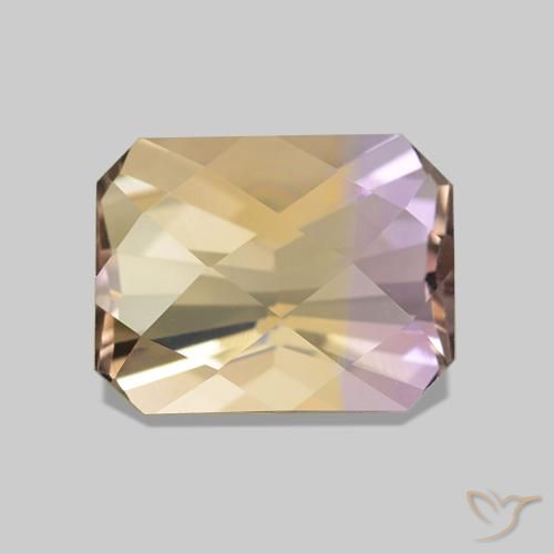 2.08ct Bi-color Ametrine Gemstones, Emerald Cut, VVS
