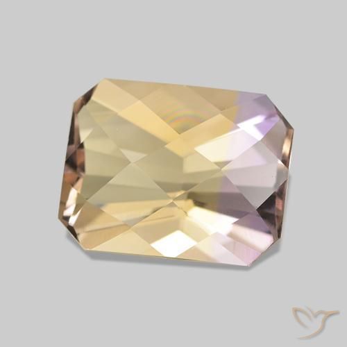2.08 ct Bi-color Ametrine Stone, Natural Ametrine in Octagon Checkerboard Shape for Sale