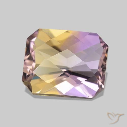 2.98 ct Bi-color Ametrine Stone, Natural Ametrine in Octagon Checkerboard Shape for Sale