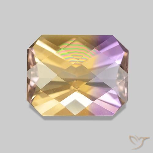 3.17ct Bi-color Ametrine Gemstones, Emerald Cut, VVS