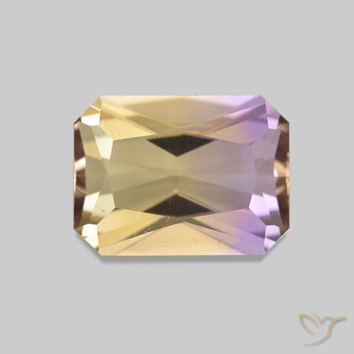 1.51 ct Bi-color Ametrine Gemstone, Ametrine Gem in Octagon Step Cut Shape for Sale.