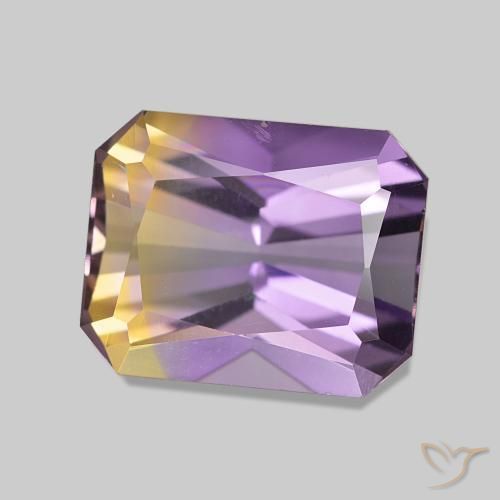 3.30 ct Bi-color Ametrine Stone, Natural Ametrine in Octagon Step Cut Shape for Sale