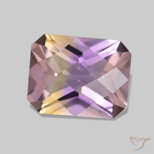 1.98 ct Bi-color Ametrine Stone, Natural Ametrine in Octagon Checkerboard Shape for Sale